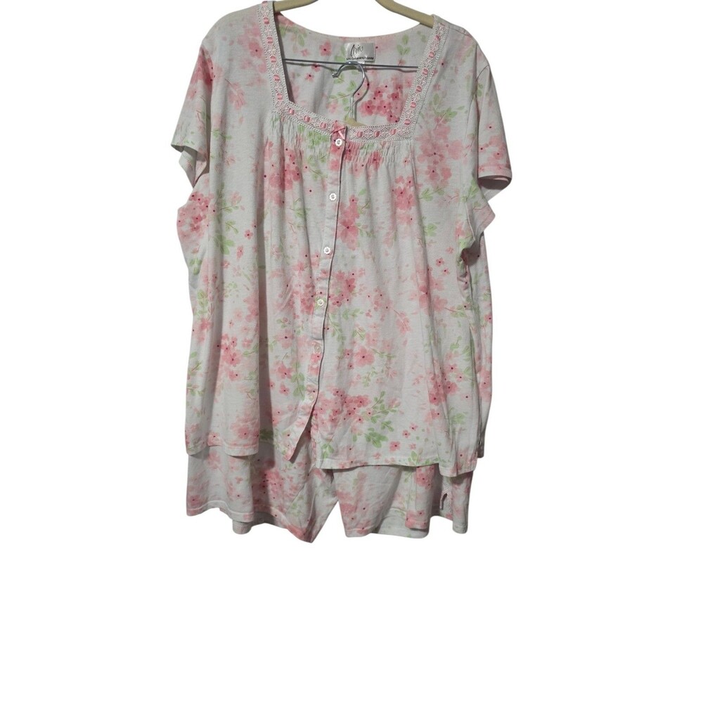 Aria Womens Pajamas Shorts Size 2X Loungewear Sleepwear Set Floral